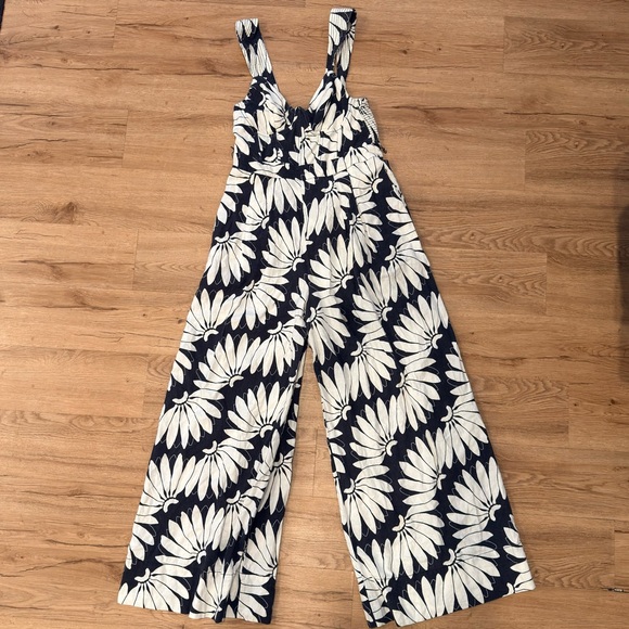 Farm Rio Black Floral Jumpsuit M - Picture 2 of 6